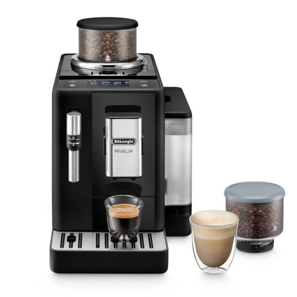Cafetera Superautomática De'Longhi Rivelia FEB 4435.B - 19 Bares, Pantalla Táctil a Color, Sistema Bean Switch - Negro